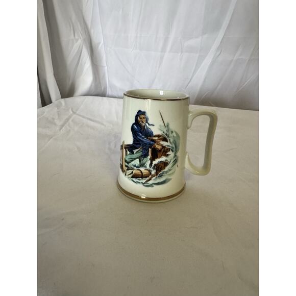 Norman Rockwell Museum Collectables Coffee Mugs Cups Gold Trim Set Of 5 - Picture 4 of 12